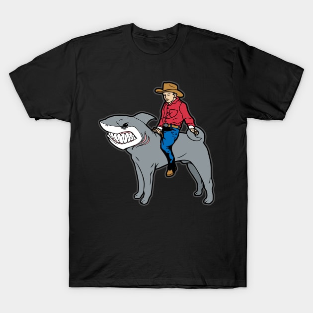 Shar-Pei Shark Cowboy Mashup Shark-Pei T-Shirt by RadStar